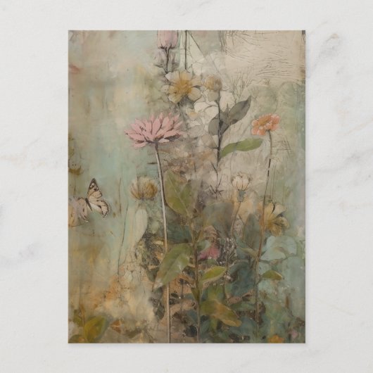 Carte Postale Un collage de fleurs mignonnes (Devant)