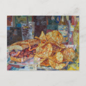 Carte Postale Un collage de sandwich et de frites (Devant)