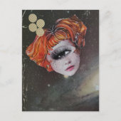 Carte Postale Un collage en techniques mixtes avec un visage ave (Devant)