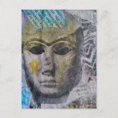 Carte Postale Un collage en techniques mixtes avec une étoile ja (Devant)