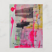 Carte Postale Un collage en techniques mixtes de bateau rétro ro (Devant)