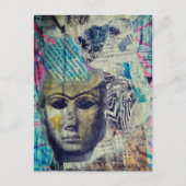 Carte Postale Un collage en techniques mixtes représentant un vi (Devant)