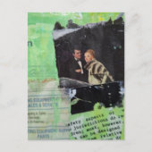 Carte Postale Un collage mixte de couple rétro (Devant)