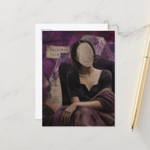 Carte Postale Un collage mixte de visage indolore