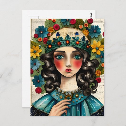 Carte Postale Un collage royal pour femmes (Devant / Derrière)