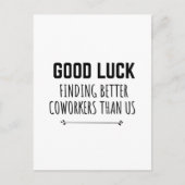 Carte Postale Un collègue drôle part pour elle (Devant)