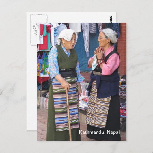 Carte Postale Un Conversation du matin à Boudha Stupa (Devant / Derrière)