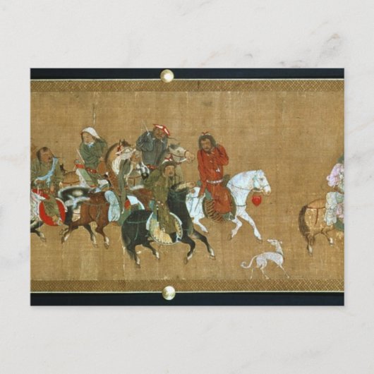 Carte Postale Un convoi de Mongols, Chinois, XIVe siècle (Devant)