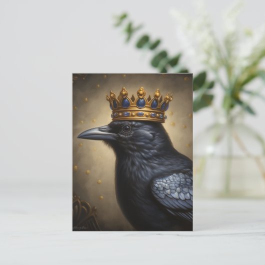Carte Postale Un corbeau dans une couronne (Debout devant)