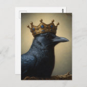 Carte Postale Un corbeau dans une couronne (Devant / Derrière)