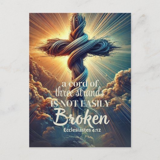 Carte Postale "Un cordon de trois brins" Ecclesiastes 4:12 (Devant)