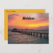 Carte Postale Un coucher de soleil aux Maldives (Devant / Derrière)