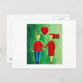 Carte Postale Un couple amoureux (Devant / Derrière)