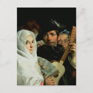 Carte Postale Un couple élégant de Madrid, vers 1770