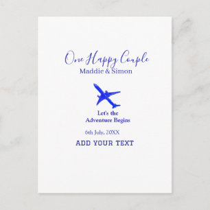 Carte Postale Un couple heureux, l'aventure du mariage commence