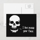 Carte Postale Un Crâne Vit À L'Intérieur De Votre Visage (Devant / Derrière)