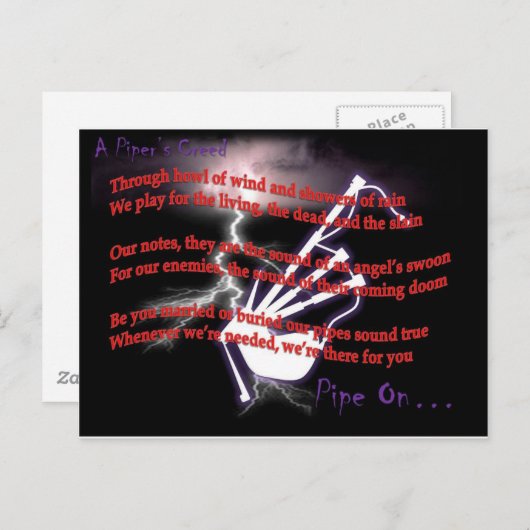 Carte Postale Un Credo de Piper (foudre) (Devant / Derrière)