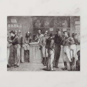 Carte Postale Un cri général', à l'intérieur d'une taverne de br