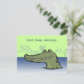 Carte Postale Un crocodile heureux (mots personnalisables) (Debout devant)