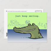 Carte Postale Un crocodile heureux (mots personnalisables) (Devant / Derrière)