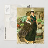 Carte Postale Un cuisinier au marché (Devant / Derrière)