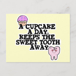Carte Postale Un Cupcake par Jour éloigne les envies sucrées