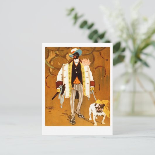 Carte Postale Un Dandy et son chien (Debout devant)
