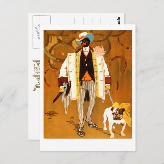 Carte Postale Un Dandy et son chien (Devant / Derrière)