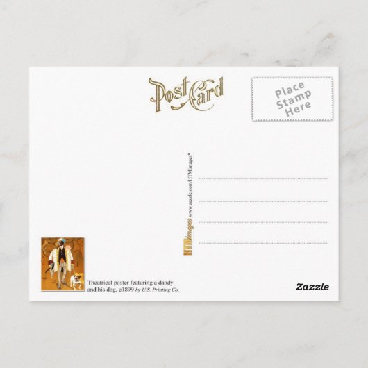 Carte Postale Un Dandy et son chien (Dos)