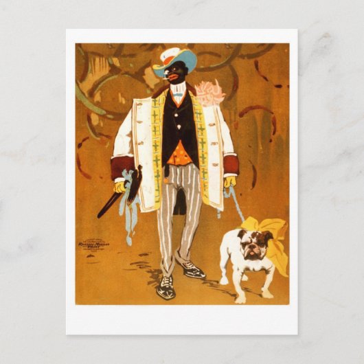 Carte Postale Un Dandy et son chien (Devant)