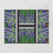 Carte Postale un design de motif vert et jaune (Devant)