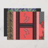 Carte Postale un design de papier peint rouge et noir (Devant / Derrière)