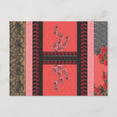 Carte Postale un design de papier peint rouge et noir (Devant)