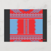 Carte Postale un design d'un motif rouge et bleu (Dos)