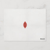 Carte Postale un design rouge et marron sur un arrière - plan bl (Dos)