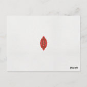 Carte Postale un design rouge et marron sur un arrière - plan bl (Dos)