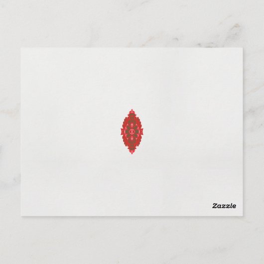 Carte Postale un design rouge et marron sur un arrière - plan bl (Dos)