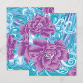 Carte Postale Un design textile dynamique avec violet et turq (Devant / Derrière)