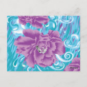 Carte Postale Un design textile dynamique avec violet et turq (Dos)
