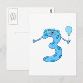 Carte Postale Un dessin de Blue 3Birthday. (Devant / Derrière)