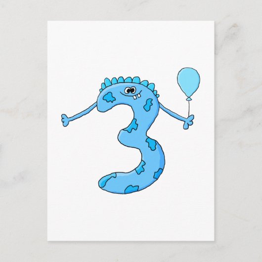 Carte Postale Un dessin de Blue 3Birthday. (Devant)