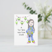 Carte Postale Un dessin doux de fille de Chna par demande (Debout devant)