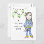 Carte Postale Un dessin doux de fille de Chna par demande (Devant / Derrière)