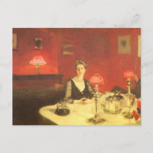 Carte Postale Un dîner table de nuit par John Singer Sargent (Devant)