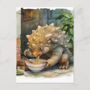 Carte Postale Un Dino Manger Ramen