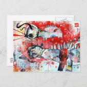 Carte Postale Un dinosaure à l'esprit naïf enveloppé de serpents (Devant / Derrière)