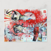 Carte Postale Un dinosaure à l'esprit naïf enveloppé de serpents (Devant)