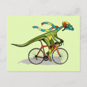 Carte Postale Un dinosaure Anabisetia à bicyclette. (Devant)