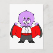 Carte Postale Un dinosaure Ceratops déguisé en comte Dracula. (Devant)