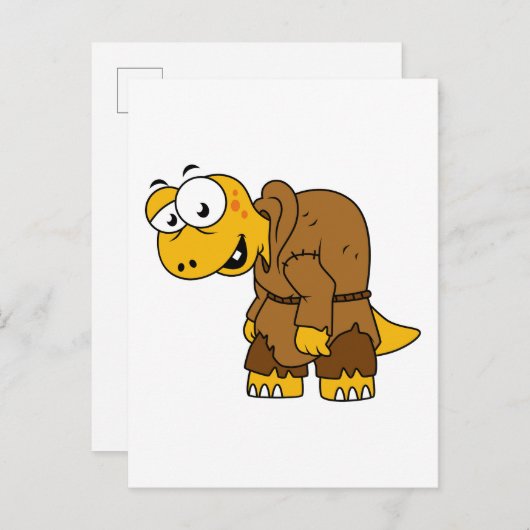 Carte Postale Un dinosaure de dessin animé bossu. (Devant / Derrière)